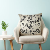 ブロンズに黒い鳥とさくらんぼの花 クッション (椅子)