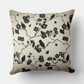 ブロンズに黒い鳥とさくらんぼの花 クッション (裏面)