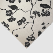 ブロンズに黒い鳥とさくらんぼの花 薄葉紙 (詳細)