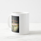 ブロンズのウサギの彫刻(引用文付感動的) コーヒーマグカップ (正面左)