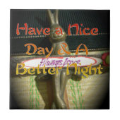 ブロンズのウサギの彫刻(引用文付感動的) タイル (正面)