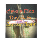 ブロンズのウサギの彫刻(引用文付感動的) ノートパッド (正面)