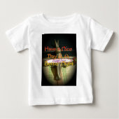 ブロンズのウサギの彫刻(引用文付感動的) ベビーTシャツ (正面)