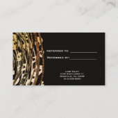 ブロンズのオレンジ色のチーズエキゾチック友人のクライアントを参照 紹介カード (裏面)