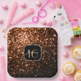 ブロンズのオレンジ色の茶色のフェイク銅の輝き甘い16 ペーパープレート