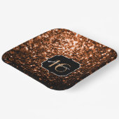 ブロンズのオレンジ色の茶色のフェイク銅の輝き甘い16 ペーパープレート (傾斜あり)