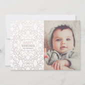 ブロンズのクリスマスホリデーカードの絶妙な渦巻き 招待状 (正面)