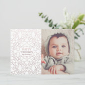 ブロンズのクリスマスホリデーカードの絶妙な渦巻き 招待状 (スタンド正面)