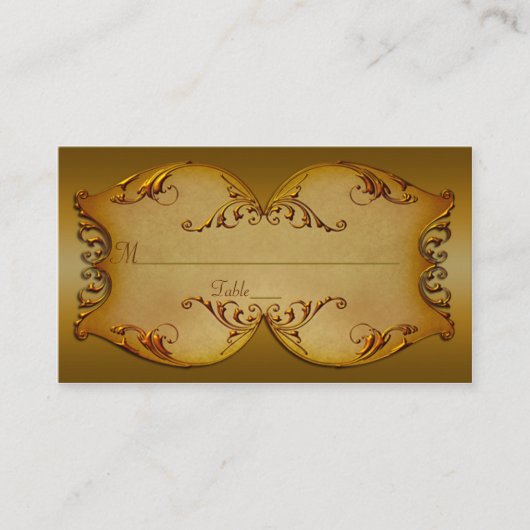 ブロンズのスクロール座席表 プレイスカード (正面)