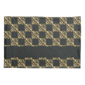 ブロンズのダマスクブロック 枕カバー (裏面)