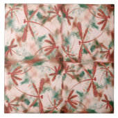 ブロンズのトンボ緑のスプラッシュ タイル (正面)