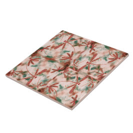 ブロンズのトンボ緑のスプラッシュ タイル