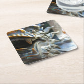 ブロンズのドラゴン像 – 上海、中国コースター スクエアペーパーコースター (アングル)