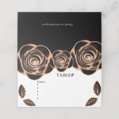 ブロンズのバラと葉ブラックカスタマイズ プレイスカード (外部開封)