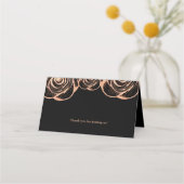 ブロンズのバラと葉ブラックカスタマイズ プレイスカード (裏面)