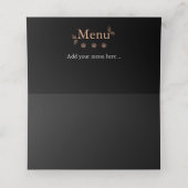 ブロンズのバラと葉ブラックカスタマイズ プレイスカード (内部開封)