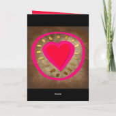ブロンズのバレンタインのグリーティングカードのハート シーズンカード (裏面)