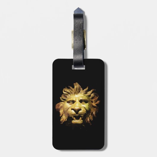 ブロンズのライオンの頭 船の装飾品 古代ローマ船 ラゲッジタグ (裏面縦)