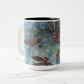 ブロンズの先端トンボの魔法の空 ツートーンマグカップ (正面左)