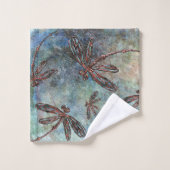 ブロンズの先端トンボの魔法の空 バスタオルセット (ウォッシュタオル)