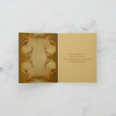 ブロンズの巻きスクロールにモノグラムを入れたサンキューカード サンキューカード (内部)