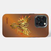 ブロンズの炎のフェニックス iPhoneケース (裏面横)