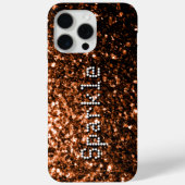 ブロンズの疑似ラメスパークル あなたのテキスト Case-Mate iPhoneケース (裏面)