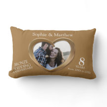 ブロンズの結婚記念日の写真ハート