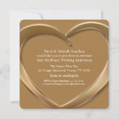 ブロンズの結婚記念日 ハート 8年 パーティー招待状 招待状 (裏面)