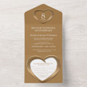 ブロンズの結婚記念日 8周年 パーティー イベント 全て オールインワン招待状 (内側)