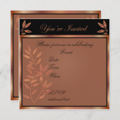 ブロンズの色調がカスタマイズできるパーティーの招待状 招待状 (正面/裏面)