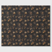 ブロンズの花火(黒) ラッピングペーパー (フラット)