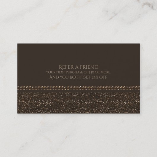 ブロンズの茶色のシックきらめくなガラスは友人を参照 紹介カード (正面)