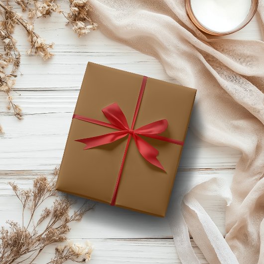 ブロンズの茶色無地の色 |クラシック |エレガント | ラッピングペーパー