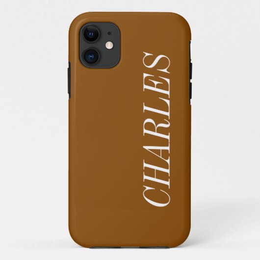 ブロンズの茶色無地の色 |ミニマリスト名 Case-Mate iPhoneケース (裏面)