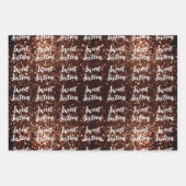 ブロンズの輝き甘い16エレガントスクリプトパターン ラッピングペーパーシート (正面2)