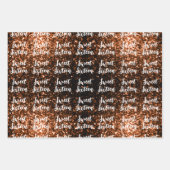 ブロンズの輝き甘い16エレガントスクリプトパターン ラッピングペーパーシート (正面)