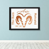 ブロンズの〔占星術の〕十二宮図の記号と記号の枠 キャンバスプリント (インサイチュ (ウッドフロア))