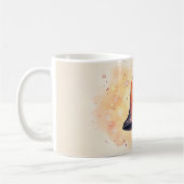 ブロンズまたは銅の鐘とその周りの輝く星 コーヒーマグカップ (左)