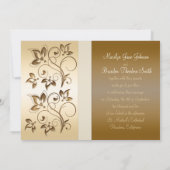 ブロンズアイボリーリボンモノグラムの招待状 招待状 (裏面)