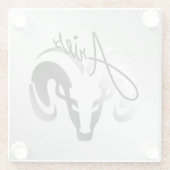 ブロンズアイリーズザラム〔占星術の〕十二宮図 ガラスコースター (裏面)