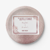 ブロンズアダルトダブルジョイントの双子の誕生日 ペーパープレート (正面)