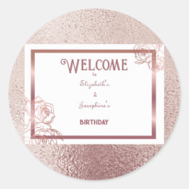 ブロンズアダルトダブルジョイントの双子の誕生日 ラウンドシール