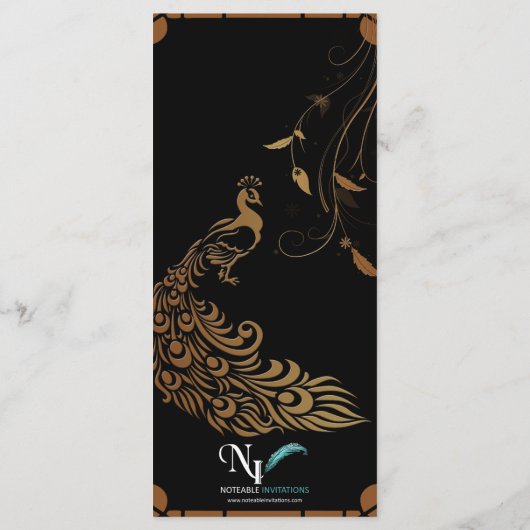 ブロンズアールデコピーコックとフローラ結婚のメニュー メニュー (裏面)