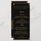 ブロンズアールデコピーコックとフローラ結婚のメニュー メニュー (正面/裏面)