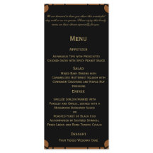 ブロンズアールデコピーコックとフローラ結婚のメニュー