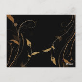 ブロンズアールデコ孔雀とフローラテーブル番号 ポストカード (裏面)