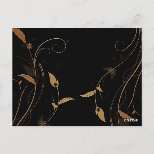 ブロンズアールデコ孔雀とフローラテーブル番号 ポストカード (裏面)