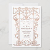 ブロンズアールヌーボーフレーム結婚式招待状 招待状 (正面)