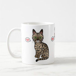 ブロンズエジプシャンマウ猫のかわいいキャラクターデザイン コーヒーマグカップ